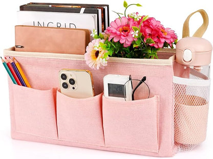 Bedside Organizer with Fixed Straps and Water Bottle Holder by Lilithye