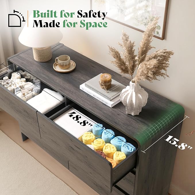 AMERLIFE 7 Drawer Dresser for Bedroom, Anti-Tip Kit, Wood Cabinet Organizer for - Image 5