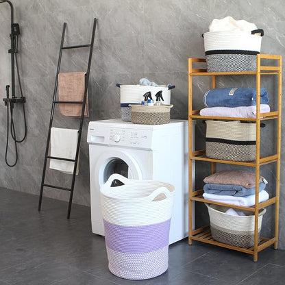Sea Team Large Size Cotton Rope Woven Storage Basket - Image 2