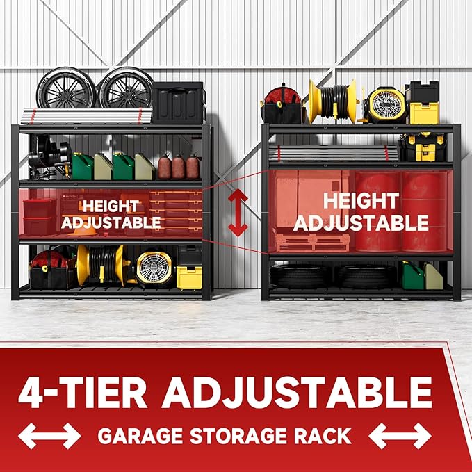 4-Tier 60”W Garage Shelving Heavy Duty 2500LBS Garage Storage Rack 60" W - Image 6