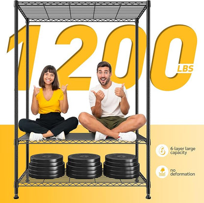 REIBII 75''H Storage Shelves Metal Shelving Unit, 6 Tier Wire Shelving - Image 4