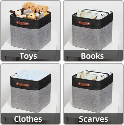 HNZIGE Storage Foldable Baskets Cubes Set Fabric Bins - Image 5