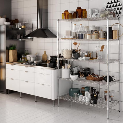 21" Deep x 48" Wide x 74" Height Wire Shelving Kit | 5-Tier | NSF Commercial - Image 8