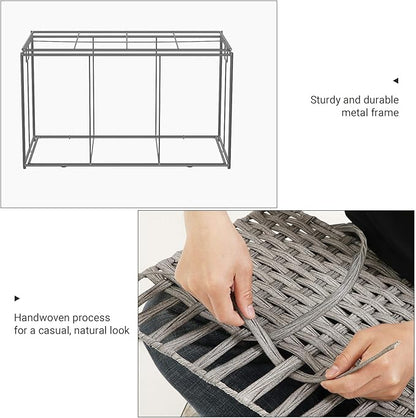 SONGMICS Storage Basket with Lid, Woven Blanket Storage Bin with Handles - Image 6