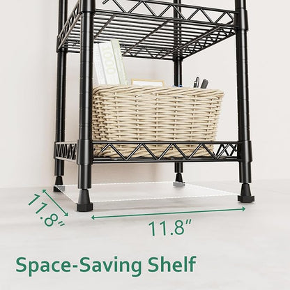 GIOTORENT 5 Tier Standing Shelving Metal Units, Adjustable Height Wire Shelf - Image 6
