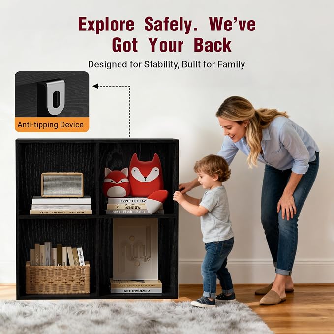 Book Shelf, Wooden Cube Storage Organizer - Image 4