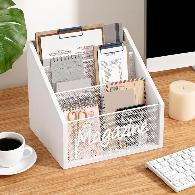 Magazine Holder, Wood Magazine Rack Floor, Mail Organizer Countertop, Magazine - Image 6