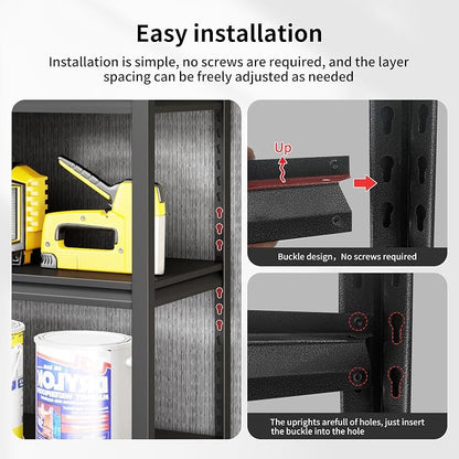 Metal Garage Shelving, Adjustable 5-Tier Heavy Duty Shelving, 3000 LBS Garage - Image 8