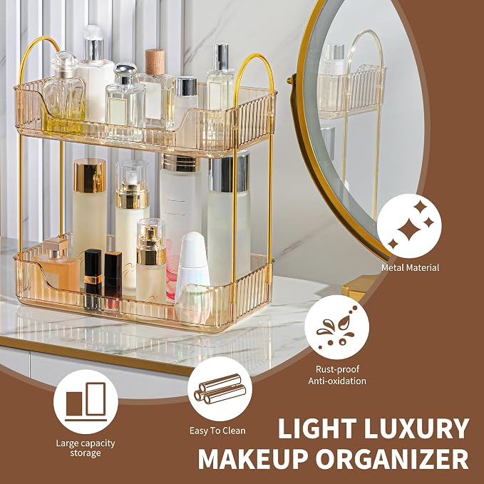 YCIA&DONE Bathroom Organizer Countertop, Makeup Storage, Skincare Cosmetic Tray - Image 4