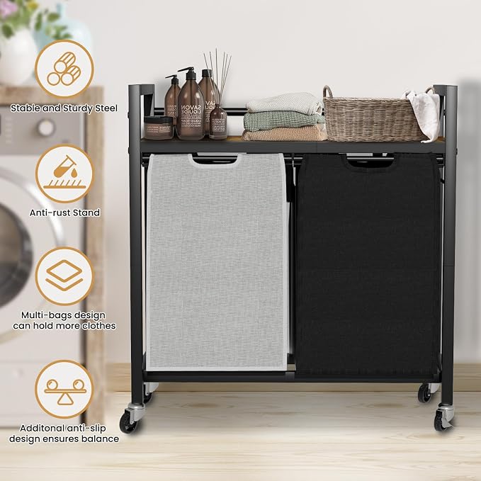Laundry Hamper, Laundry Basket, Laundry Sorter - Image 6