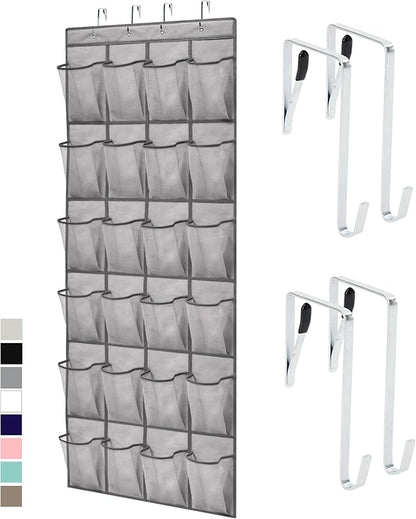 GORILLA GRIP Over the Door Shoe Organizer, 24 Large Breathable Mesh Pockets by GorillaGrip