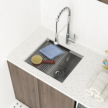 Lordear 23 Inch Laundry Room Sink Undermount 16 Gauge Stainless Steel Single - Image 2