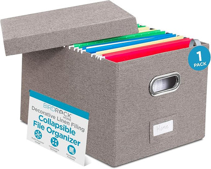 Internet's Best Collapsible File Box Storage Organizer by BIRDROCKHOME