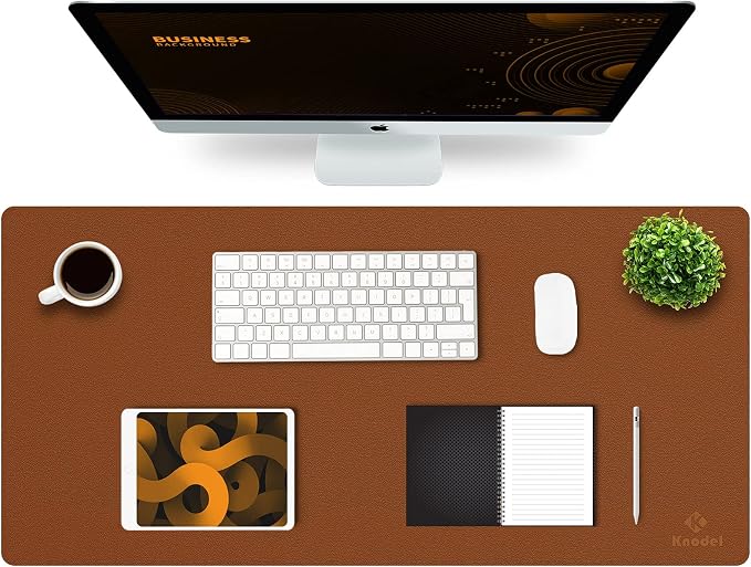 K KNODEL Large Office Leather Desk Mat, Mouse and Keyboard Pad, Computer and by K+KNODEL