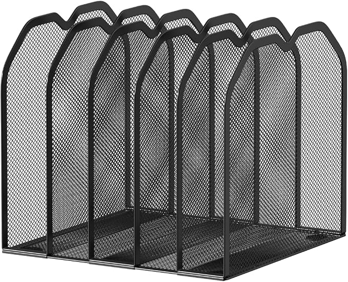 Black 5-Section File Folder Organizer by Unknown