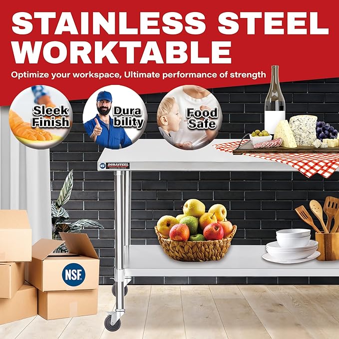 DuraSteel 30x60 NSF Stainless Steel Cart - Image 2