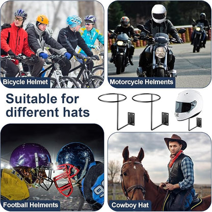6 Pack Helmet Hanger Wall Mount Motorcycle Helmet Rack Metal Ball Holder - Image 7