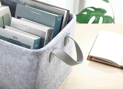 Collapsible Storage Bins Foldable Felt Fabric Storage Basket Organizer Boxes - Image 3