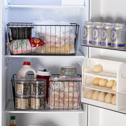16" L x 12" W Wider Freezer Storage Organizer Baskets Container, Deep Metal - Image 6