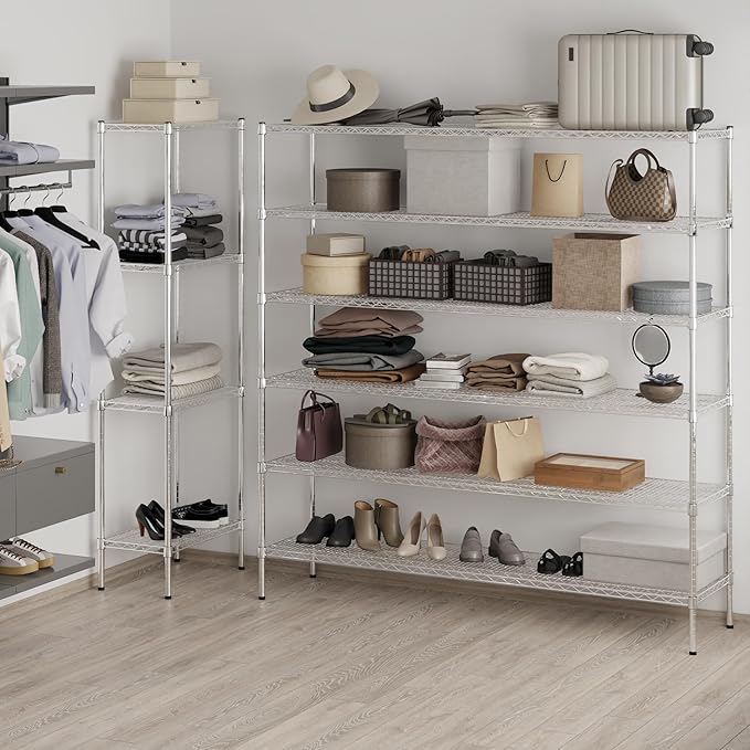 18" Deep x 72" Wide x 74" Height Wire Shelving Kit | 6-Tier | NSF Commercial - Image 7