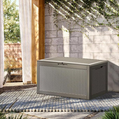 100 Gallon Resin Deck Box, Waterproof Outdoor Storage Box - Image 2