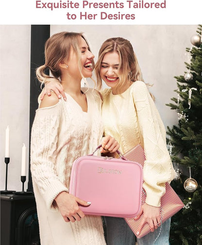 JUSRON Travel Makeup Bag With LED Mirror, Train Case with Light up Mirror - Image 7