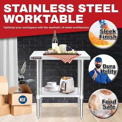 DuraSteel 30x60 Stainless Steel Work Table - Image 2