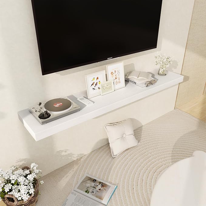 Fun Memories White Floating Shelves 55 Inch Long, 12 Inch Deep Floating Shelves - Image 5