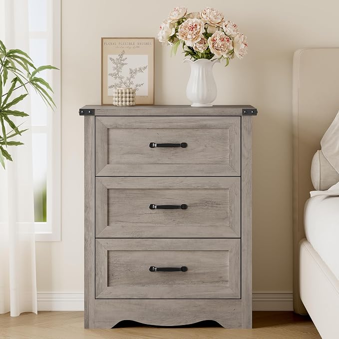 3-Drawer Dresser for Bedroom, Small Wooden Chest of Drawers - Image 3