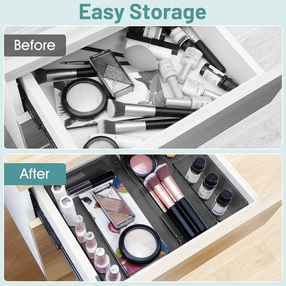 WOWBOX 25 PCS Plastic Drawer Organizer Set, Desk Drawer Divider Organizers and - Image 4