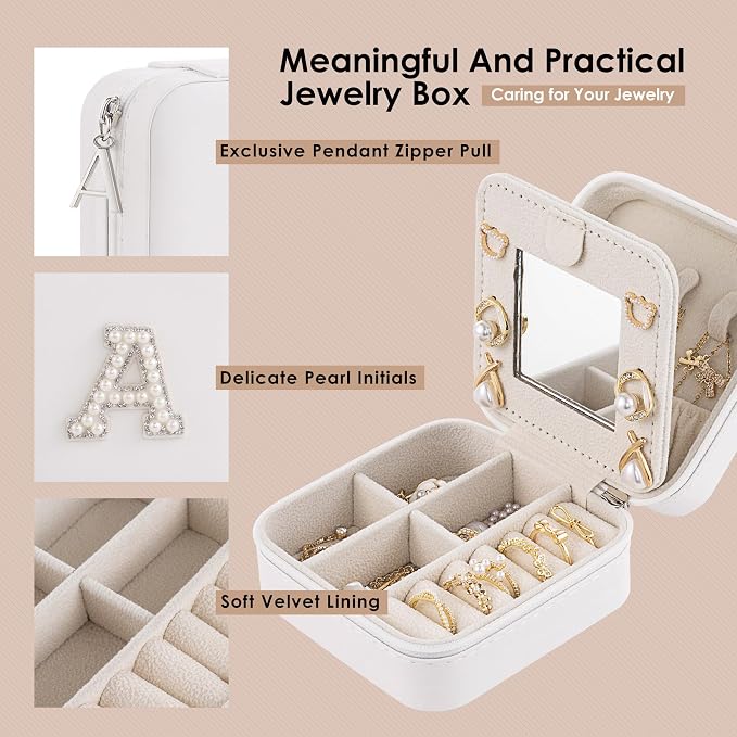 Birthday Gifts For Women with Initial Jewelry Box, Travel Case for Ladies - Image 3