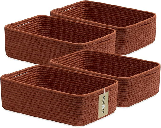 Large Shallow Organizing Baskets 15x11x5.1 Inches by MiniArkStorageBasketsHome