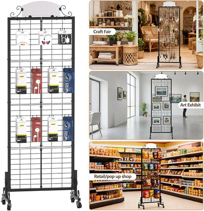 Urban Deco Grid Wall Panel Display Stand, 2.2' x 6.2' FT Gridwall Panel - Image 5