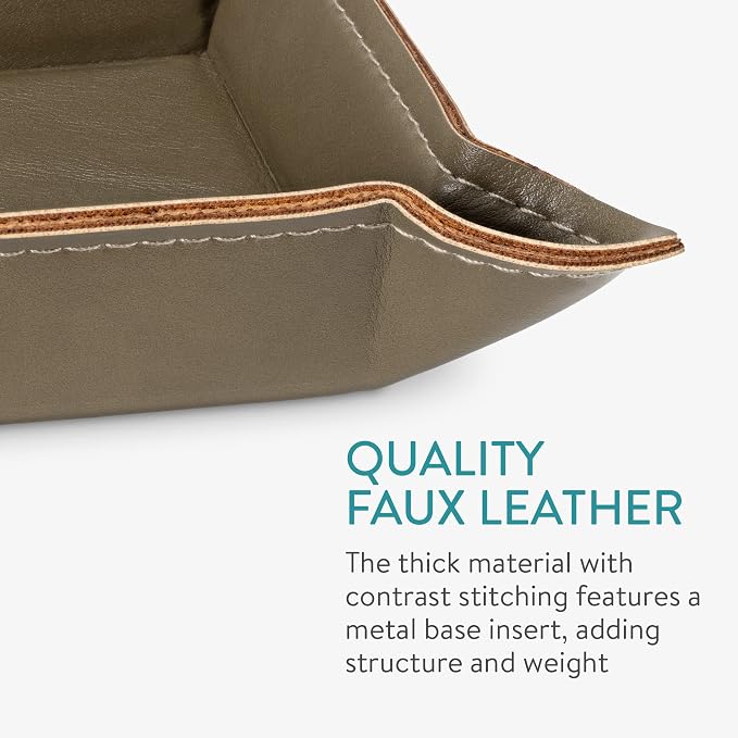 Navaris Faux Leather Valet Tray Set of 2 - Image 5
