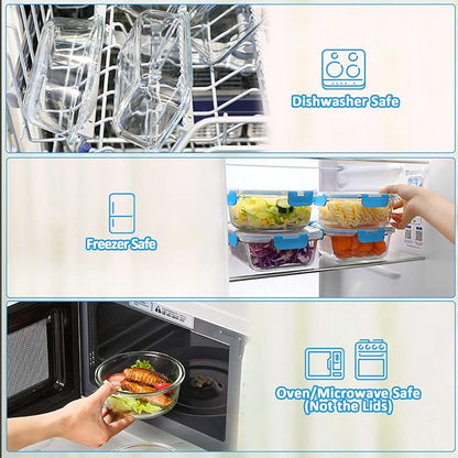 M MCIRCO 24-Piece Glass Food Storage Containers - Image 4
