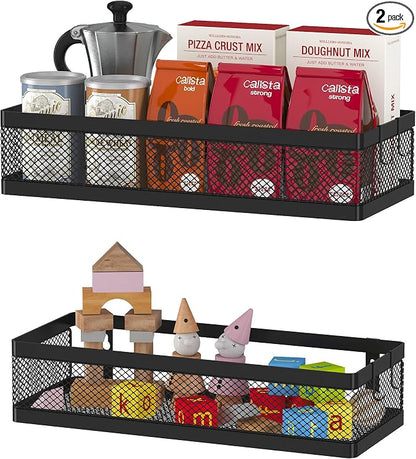 PUSDON Hanging Storage Baskets Organizer Wall Mount, Metal Wire Storage Bin Rack by PUSDON