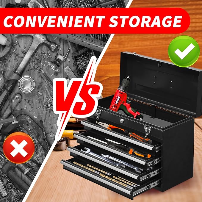 Metal Tool Box Organizer | Lockable Tool Chest | Toolbox - Image 2