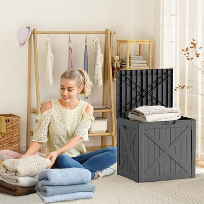 32 GallonOutdoor Storage Box, Resin Deck Boxes Waterproof, IndoorOutdoor Bin - Image 2