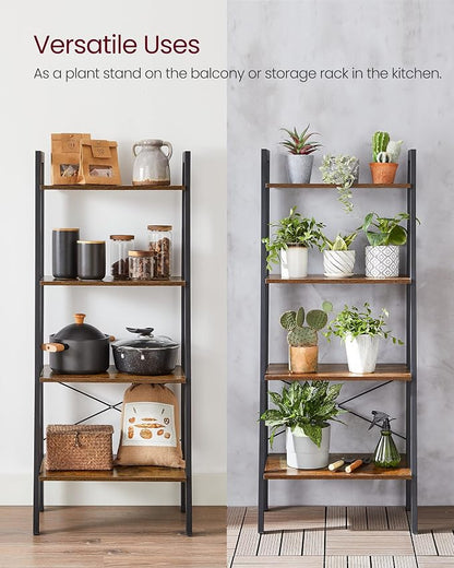 VASAGLE Ladder Shelf, 4-Tier Bookshelf, Storage Rack, Bookcase - Image 8