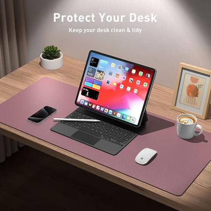 Aothia Leather Desk Pad Protector, Mouse Pad, Office Desk Mat, 31.5" x 15.7" - Image 3
