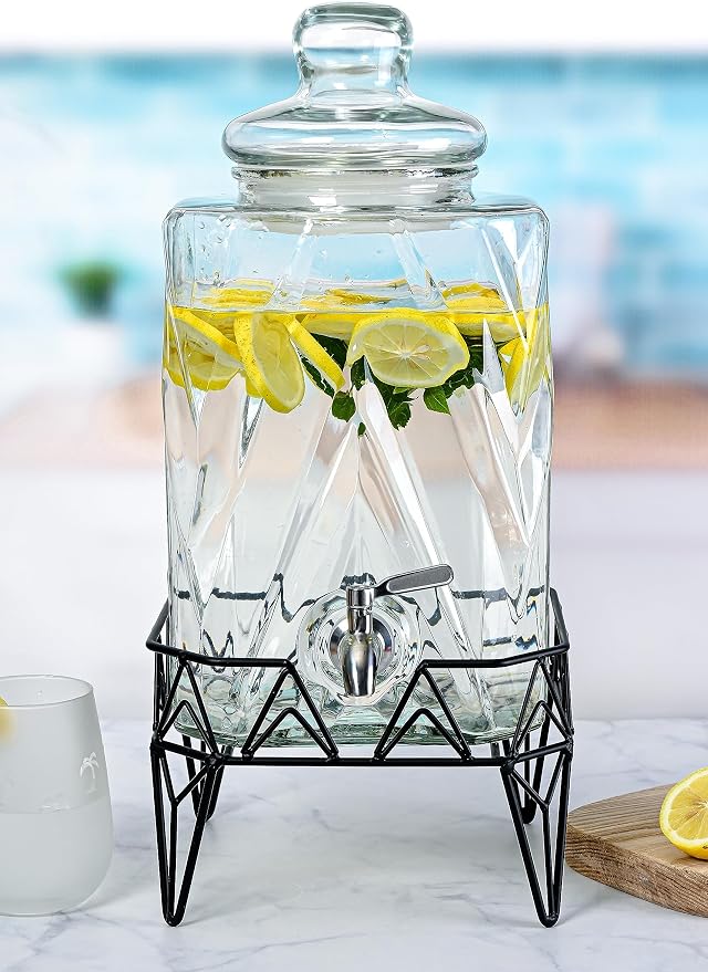 Glacial Ice Design Glass Beverage Dispenser - Image 6