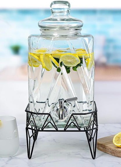 Glacial Ice Design Glass Beverage Dispenser - Image 6