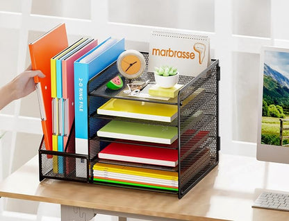 Marbrasse Desk Organizer with File Holder, 5-Tier Paper Letter Tray Organizer - Image 4