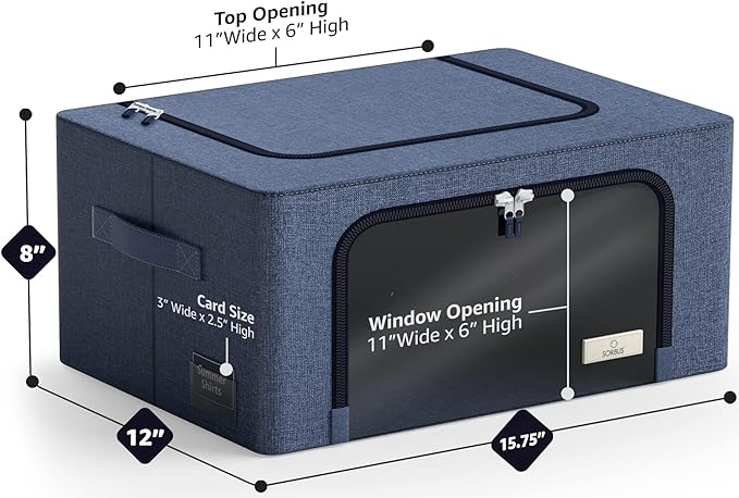 Sorbus Storage Bins with Metal Frame - Image 3