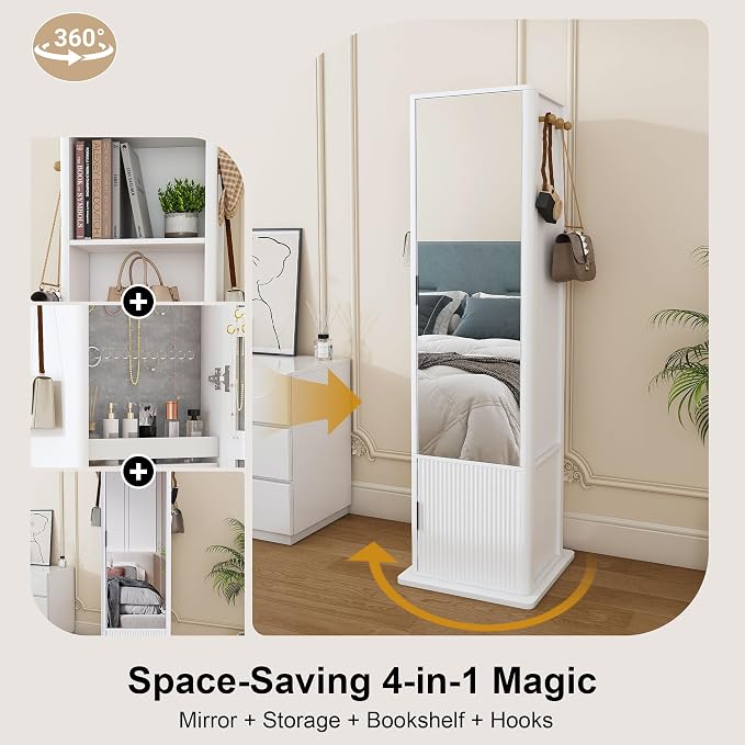 Montary 360° Rotating Makeup & Jewelry Cabinet - Image 4