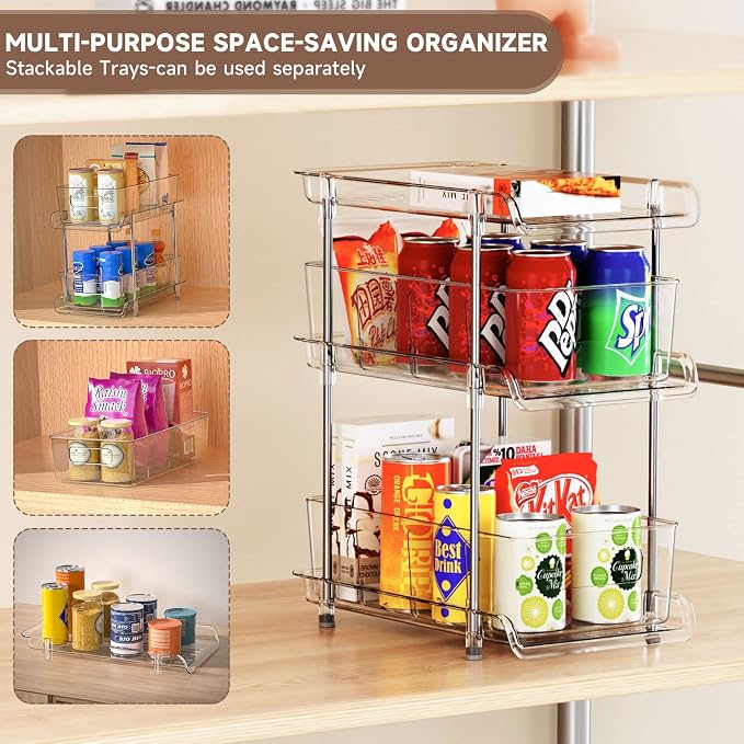 2Set 3 Tier Clear Bathroom Organizer - Image 4