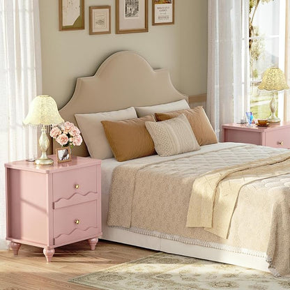 Cyclysio Nightstand with Charging Station, Side End Table with 2 Drawers - Image 8