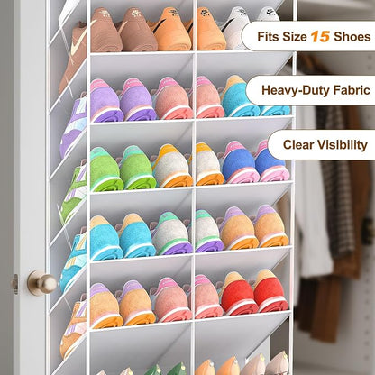 30 Pairs Over the Door Shoe Organizer, 10-Tier Door Shoes Rack Storage Fit All - Image 5
