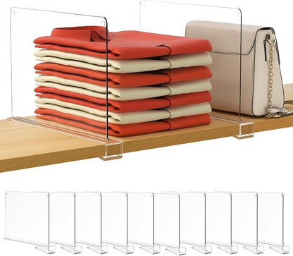 HBlife 10 Pack Clear Shelf Dividers, Vertical Purse Organizer by HBlife