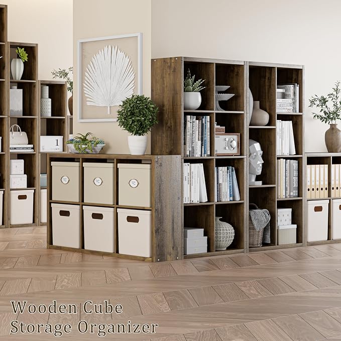 Cube Storage Organizer Bookcase, Decorative 11 inch Open Back Cubical Shelf - Image 5